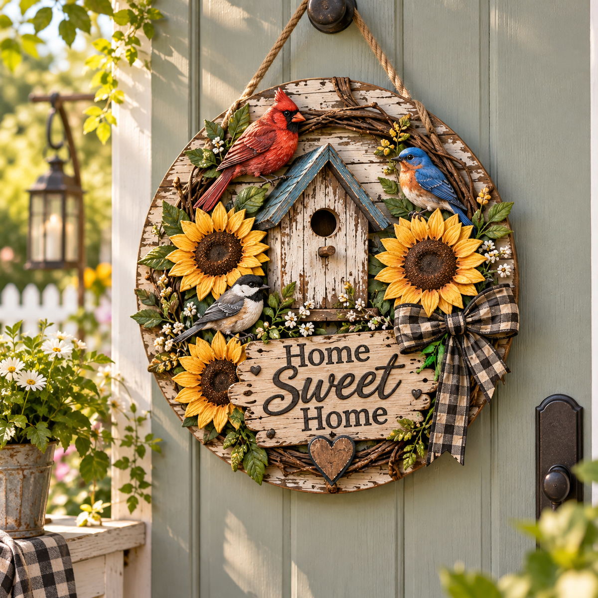 Home Sweet Home Songbird Door Sign