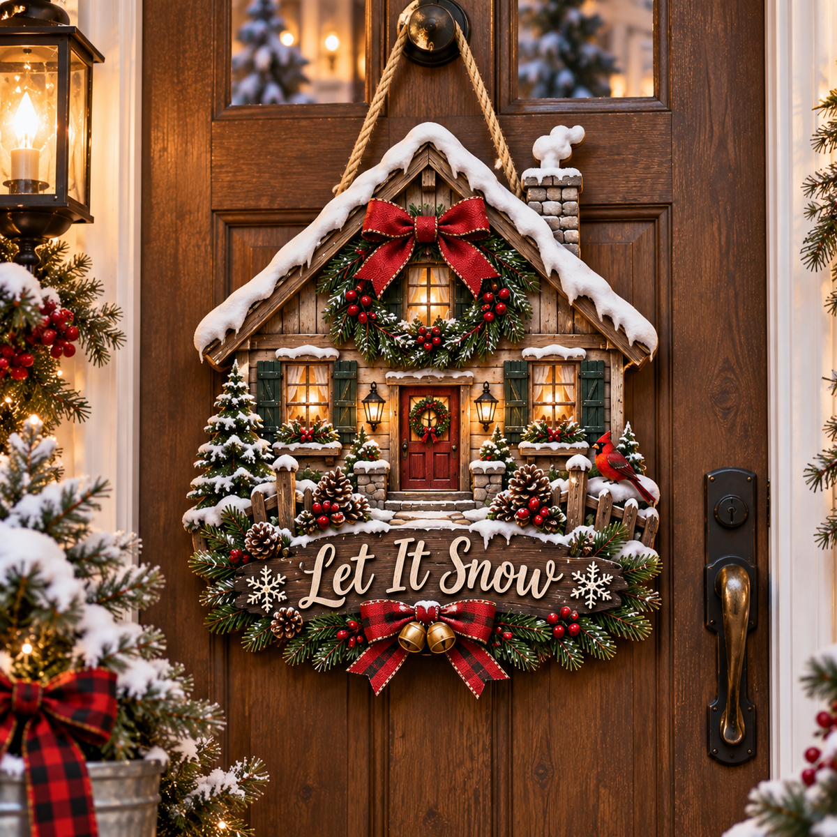 Let It Snow Cozy Cottage Door Sign