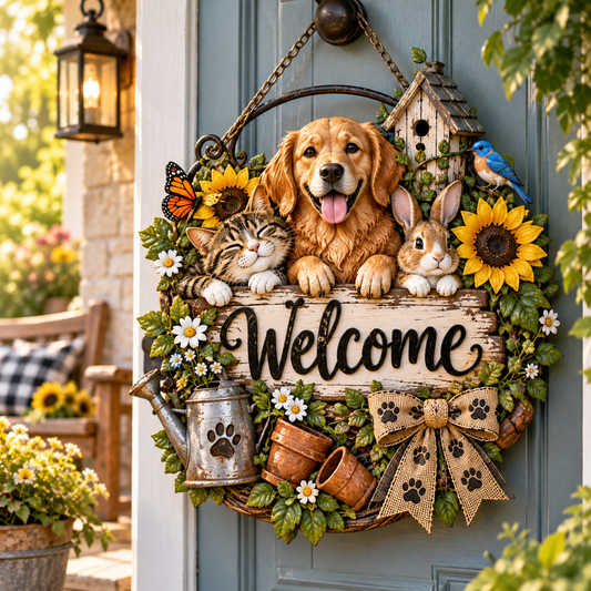Pet Garden Welcome Door Sign