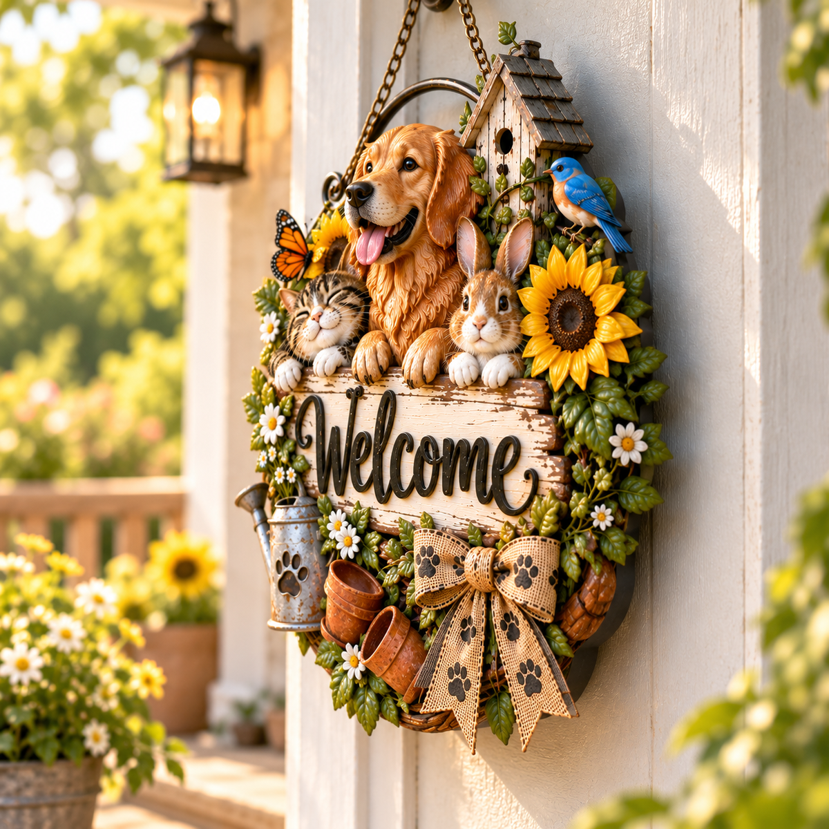Pet Garden Welcome Door Sign