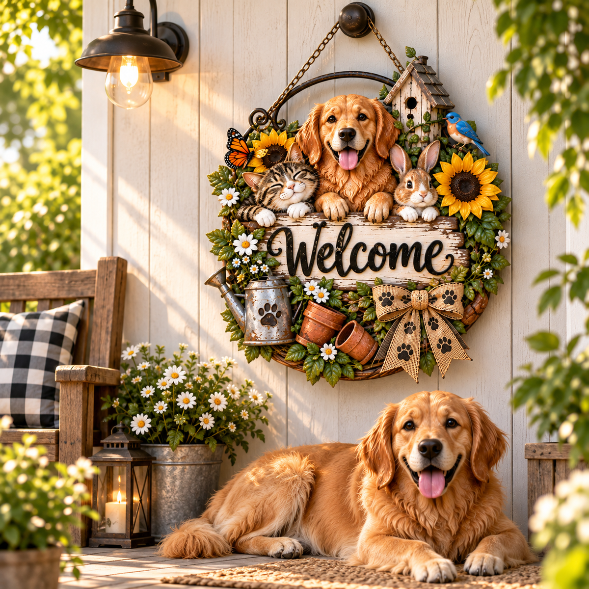 Pet Garden Welcome Door Sign