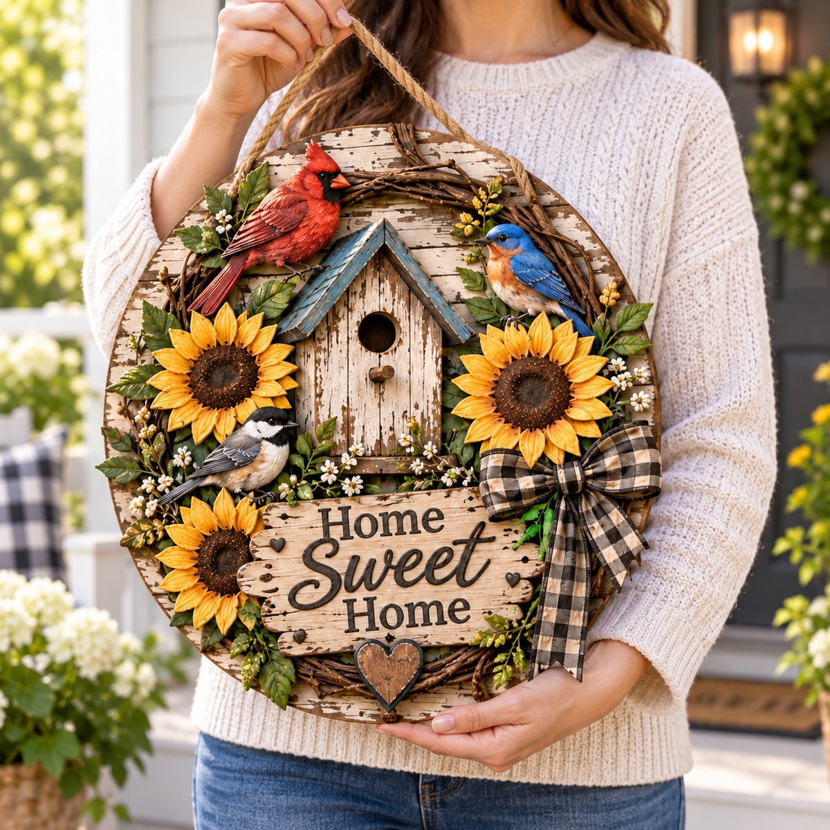 Home Sweet Home Songbird Door Sign