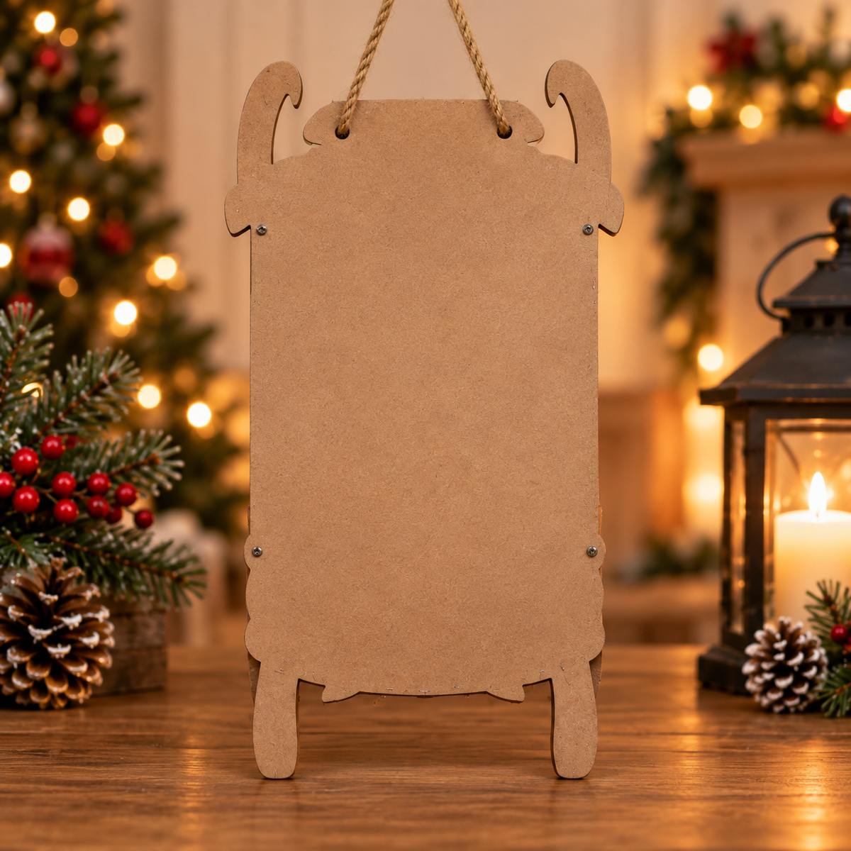 Home for the Holidays Rustic Sled Door Sign